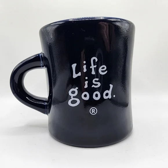 Life is Good Coffee Cup Chunky Diner Mug Blue Do What You Like Like What You Do - Picture 1 of 3
